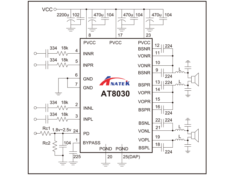 D类功放_AT8030_电路图