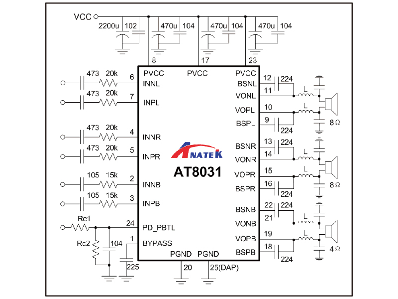D类功放_AT8031_电路图